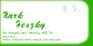 mark heszky business card